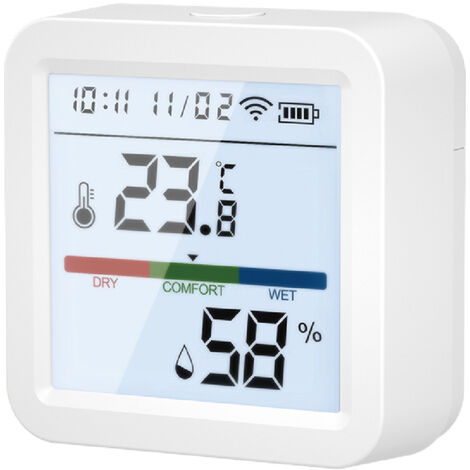 Thermomètre Hygromètre Connecté Wi-Fi 2.4 GHz Compatible Alexa & Google (1/5)