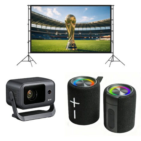 Vidéoprojecteur Android 14 + Écran 100” ALR + Enceinte 40W