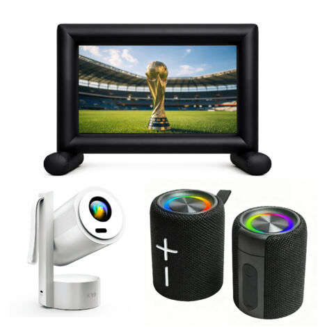 Vidéoprojecteur rechargeable Android 13 + Écran gonflable 100 » + Enceinte 40W