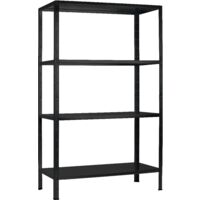 SCHULTE Regalwelt Rayonnage emboîtable avec 4 tablettes PowerMAX, charge utile 70 kg, 200x100x50 cm (HxLxP), noir structuré, rayonnage de stockage, rayonnage d’atelier, rayonnage de cave, rayonnage de