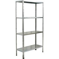 SCHULTE Regalwelt Rayonnage emboîtable avec 4 tablettes PowerMAX, charge utile 65 kg, 190x100x40 cm (HxLxP), galvanisé, rayonnage de stockage, rayonnage d’atelier, rayonnage de cave, rayonnage de gara