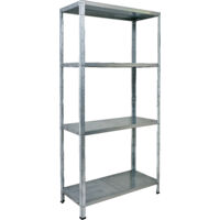 SCHULTE Regalwelt Rayonnage emboîtable avec 4 tablettes PowerMAX, charge utile 65 kg, 180x90x40 cm (HxLxP), galvanisé, rayonnage de stockage, rayonnage d’atelier, rayonnage de cave, rayonnage de garag
