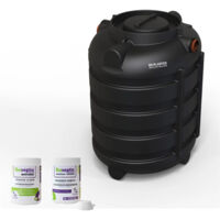 Kit Fosse Septique Ronde 1500 Litres Renforts Circulaires DS Eau Pour 4 personnes avec produits activateurs et d'entretien.