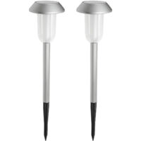 (Lot de 2) Bornes Solaires LED – Blanc Chaud 3000K – 15 Lumens