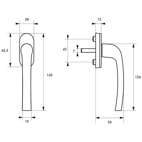 ARTICLES DE FENETRES :: Boutons / Béquilles sur rosette