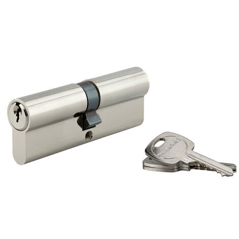 Cylindre de serrure double entrée STD UNIKEY (achetez-en plusieurs, ouvrez avec la même clé), 45x45mm, 3 clés, nickelé - THIRARD