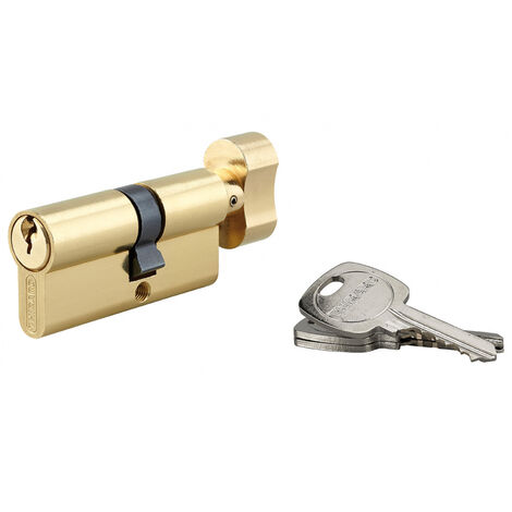 Cylindre de serrure à bouton STD UNIKEY (achetez-en plusieurs, ouvrez avec la même clé), 30Bx40mm, 3 clés, laiton - THIRARD