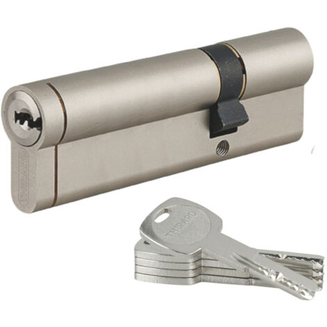 THIRARD - Cylindre double entrée Transit 1 UNIKEY (achetez-en plusieurs, ouvrez avec la même clé), 30x70mm, 5 clés, nickelé - THIRARD