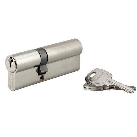 Cylindre de serrure double entrée STD UNIKEY (achetez-en plusieurs, ouvrez avec la même clé), 35x55mm, 3 clés, nickelé - THIRARD (1/5)
