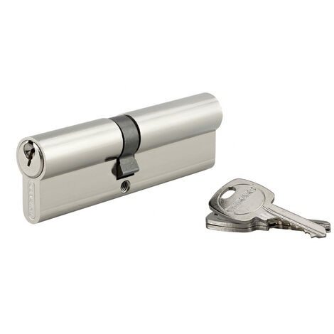 Cylindre de serrure double entrée STD UNIKEY (achetez-en plusieurs, ouvrez avec la même clé), 45x55mm, 3 clés, nickelé - THIRARD