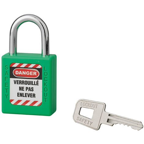 THIRARD - Cadenas de consignation 40mm, anse acier 25mm, Vert - Thirard