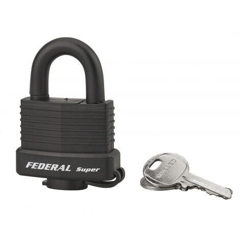 THIRARD - Cadenas à clé Fédéral Lock Sea Line Noir, laiton, extérieur, anse inox, 40mm, 2 clés - THIRARD