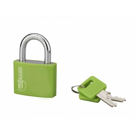 THIRARD - Cadenas à clé Maxium Color Vert, intérieur, aluminium, 40mm, 2 clés - THIRARD