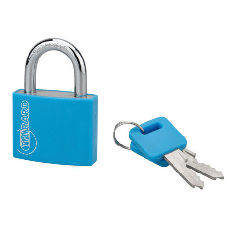 THIRARD - Cadenas à clé Maxium Color Bleu, intérieur, aluminium, 40mm, 2 clés - THIRARD