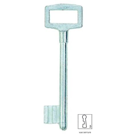 Thirard – Clé n°5 pour serrure en applique – Acier robuste – Pêne dormant – Rotation ½ tour – Compatible avec modèles en applique