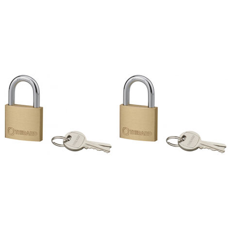 Lot de 2 cadenas Type1+, 40mm, anse acier, 2 clés/cadenas, s ...