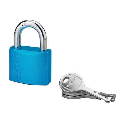 THIRARD - Cadenas à clé Colorful, laiton, intérieur, anse acier, 40mm, 3 clés - THIRARD
