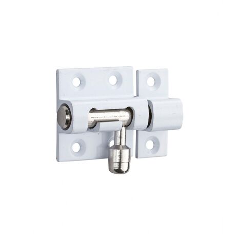 Thirard – Targette en laiton poli blanc – Pêne Ø 8mm – Dimensions 30x30mm – Fermeture sécurisée pour portes et fenêtres