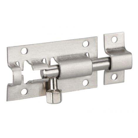 Thirard – Targette inox 27x50mm – Pêne rond Ø 6mm – Résistance à l'humidité – Finition patinée pour sécurité portes et fenêtres