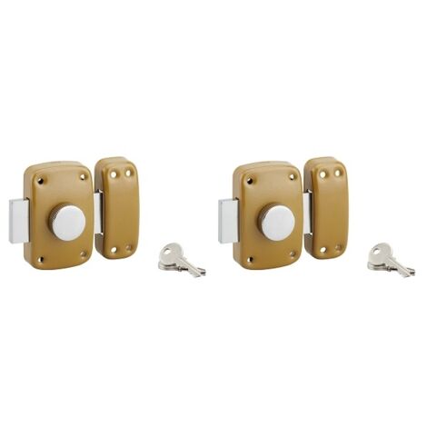 Lot de 2 verrous à bouton Ø23mm – Cylindre 45mm s'entrouvrant – 3 clés crantées – Sécurité renforcée pour portes intérieures – SP