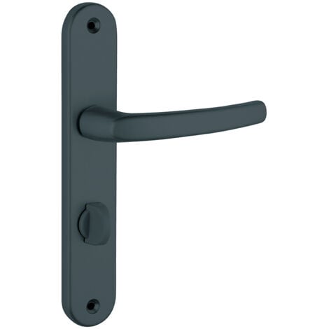 Ensemble de poignées à condamnation, pour porte d'entrée Sultane, carré 8mm, entr'axes 195mm, noir