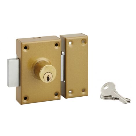 Verrou à double entrée pour porte – Cylindre Ø25 x 40 mm – 3 clés – Sécurité renforcée pour usage intérieur et extérieur – SP (1/2)