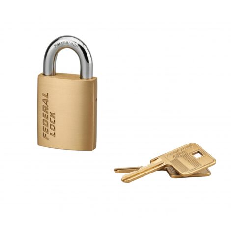 THIRARD - Cadenas à clé Fédéral Lock 510, laiton, chantier, anse acier, 40mm, 2 clés - THIRARD