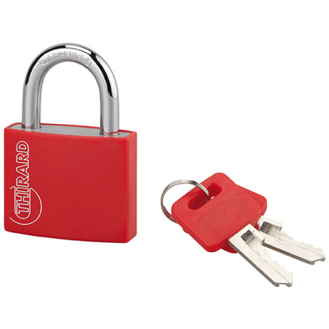THIRARD - Cadenas à clé Maxium Color Rouge, intérieur, aluminium, 40mm, 2 clés - THIRARD