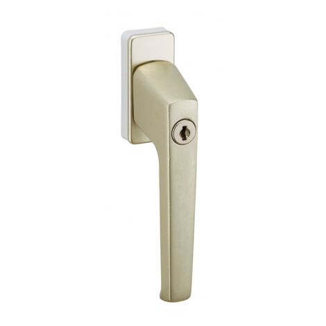 Thirard – Poignée de fenêtre en aluminium – Béquille à clé – Cran 90° – Vis de fixation invisibles – Longueur 130 mm – Finition anodisée F2