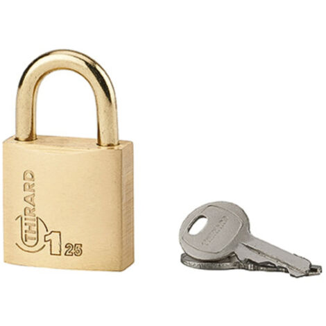Cadenas D'artillerie Thirard 329 - À Talon Droit Avec Anse Acier Triangle 5 Mm - Déverrouillage Par Clé