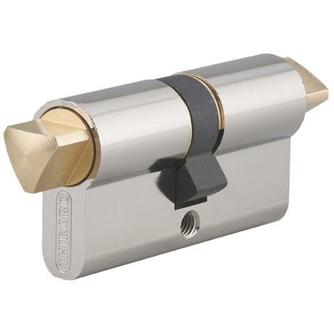 Thirard – Cylindre de serrure 30x30mm nickelé – 2 triangles externes 14 – Sécurité renforcée – Pour portes intérieures et extérieures