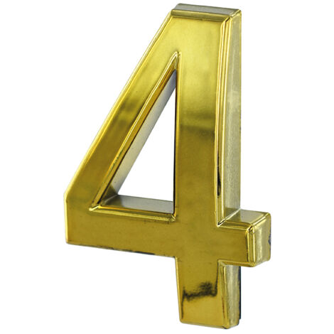 Chiffre 4 doré adhésif, ABS, H.50mm - THIRARD