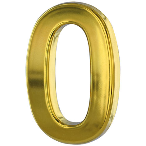 Chiffre 0 doré adhésif, ABS, H.50mm - THIRARD