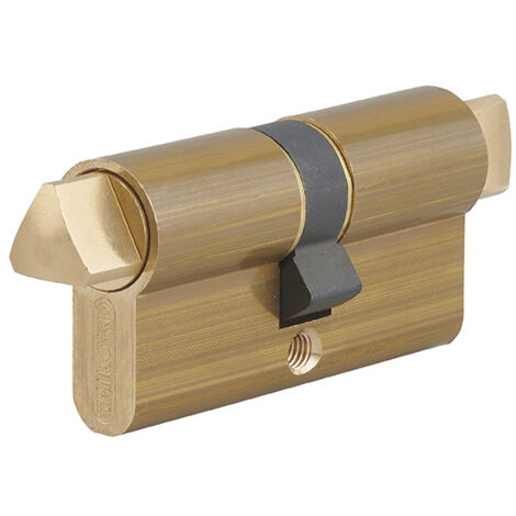 Thirard – Cylindre de serrure 2 triangles externes 14 profilé HG 30x30mm – 3 clés en laiton – Sécurité optimale pour portes – Résistant à l'usure