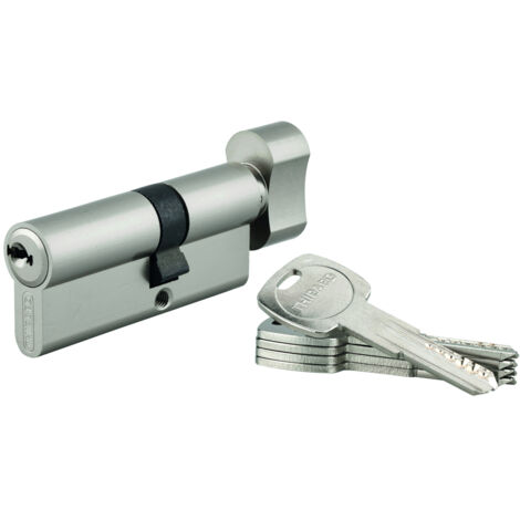 Thirard – Cylindre de serrure à bouton Trafic 6 UNIKEY – Longueur 30Bx40mm – 5 clés – Anti-arrachement, anti-crochetage, anti-perçage (1/5)