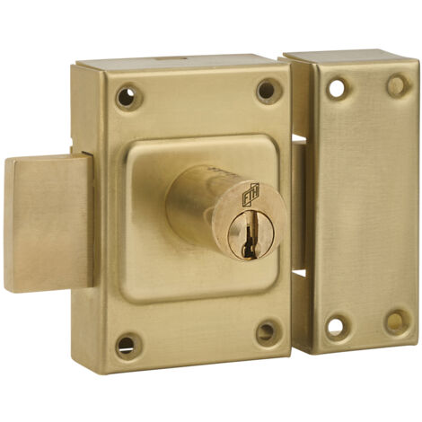 Verrou de porte FTH C60 double entrée, cylindre de 40mm, coffre et pêne laiton, 3 clés crantées - FTH (1/5)