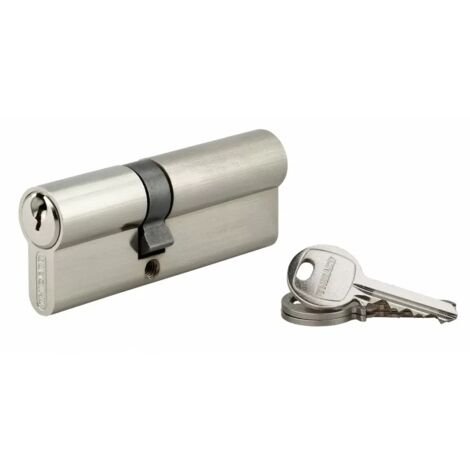 Thirard – Cylindre de serrure 35 x 50 mm – 5 goupilles anti-arrachement – 3 clés en acier nickelé – Vis de fixation 45 mm (1/3)