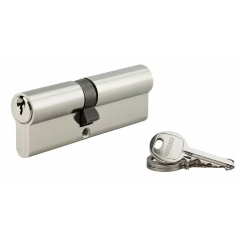 Thirard – Cylindre de serrure 40 x 50 mm – 3 clés en acier nickelé – Panneton anti-arrachement – Mécanisme à 5 goupilles