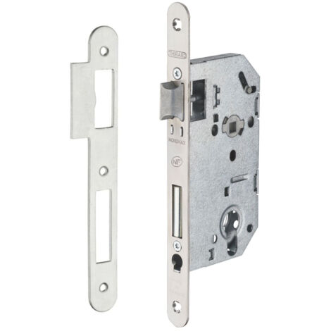 THIRARD - Serrure encastrable Monomax NF pour cylindre européen, axe 50mm, bouts ronds, têtière inox - THIRARD (1/5)