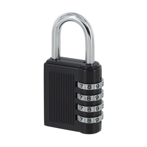 THIRARD - Cadenas à combinaison Compact 04, 4 chiffres, intérieur, anse haute  acier, 40mm, noir - THIRARD