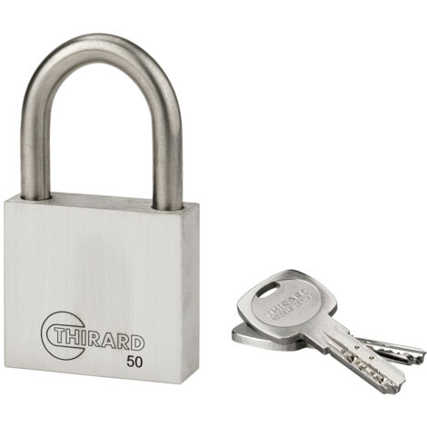 THIRARD - Cadenas à clé INOX, inox, anse inox, 50mm, 2 clés - THIRARD