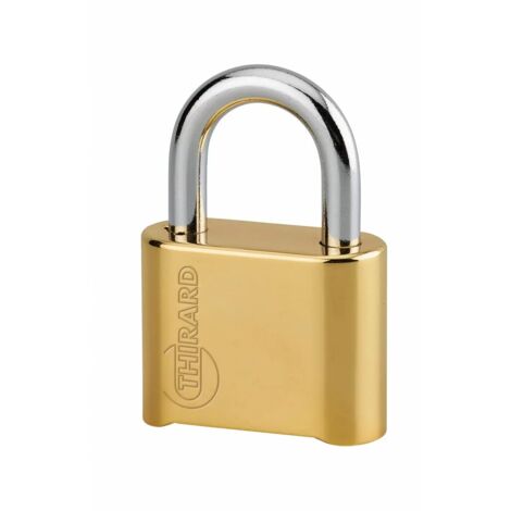 THIRARD - Cadenas à combinaison Tanker, laiton, 4 chiffres, intérieur, anse acier, 50mm - THIRARD