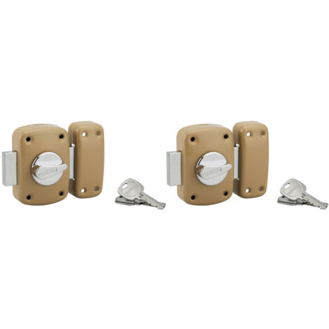 Thirard – Lot de 2 verrous à bouton Corvette 45mm – Acier époxy bronze – 6 clés – Sécurité 6/10 pour portes d'entrée
