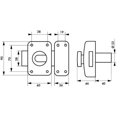 THIRARD - Lot De 2 Verrous à Bouton Mirage 6 Pour Porte D'entrée, Cyl. 45mm, Tringles 2 Pts En Acier Droit 3 Cles Bronze 90257406