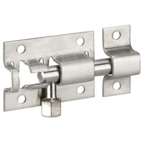 Verrou de porte, targette PENE rond inox nickelé, 38 mm