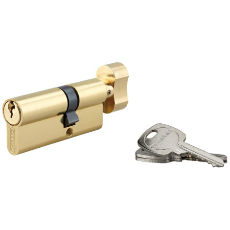 Thirard – Cylindre de serrure à bouton 30Bx60mm – Anti-arrachement – 5 goupilles – 3 clés en laiton nickelé – Pour sécurité optimale (1/2)
