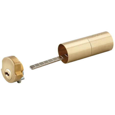 Thirard – Cylindre de serrure rond adaptateur T2 CIS 10x65mm – Diamètre 25mm – 4 clés plates réversibles – Mécanisme 8 goupilles maillechort (1/2)