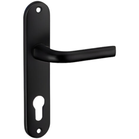 Thirard – Ensemble de poignées pour porte d'entrée Leto – Trou de cylindre – Carré 7mm – Entr'axes 165mm – Aluminium noir (1/3)