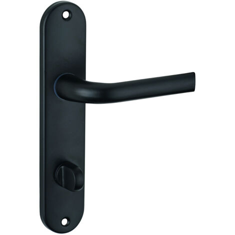 Thirard – Ensemble de poignées de porte de salle de bain Leto – Aluminium noir – Carré 7mm – À condamnation pour sécurité