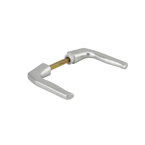 Thirard – Béquille double pour porte jusqu'à 70mm – Aluminium fondu finition argent anodisé – Installation facile avec vis pointeau